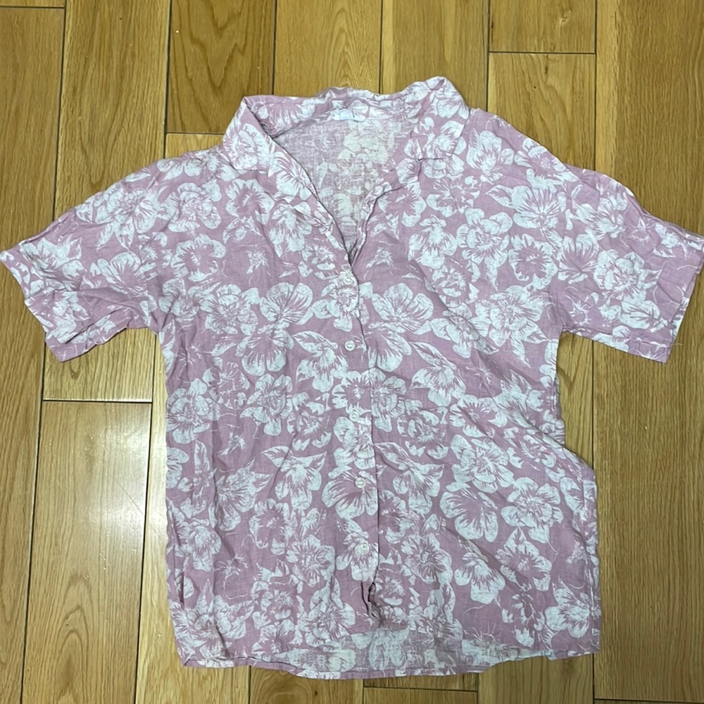 Cotton On XXS Pink Hawaiian button up shirt